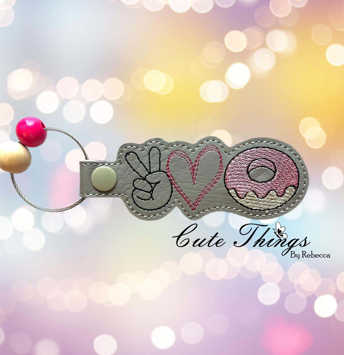 Peace love donut cute things by rebecca embroidery