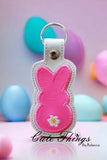 Bunny with Flower tail Applique Snap Tab