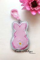 Bunny with Flower tail Applique Bookmark/Ornament