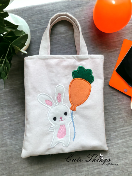 Bunny with Carrot Balloon Applique