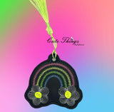 Rainbow with Flower Clouds Bookmark/Ornament