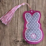 Bunny with Flower tail Applique Bookmark/Ornament