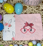 Bunny With Glasses  Mug Rug, Snack Mat