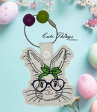 Bunny with Glasses Snap Tab