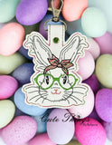 Bunny with Glasses Snap Tab