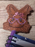 Bunny with Glasses Pencil Topper