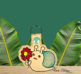 Snail with Flower Snap Tab