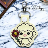 Cute Lamb With Flower Snap Tab