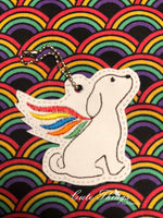 In Memory of Dog with Rainbow Wings Bookmark/Ornament