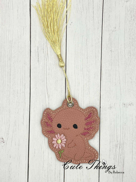 Cute Axolotl With Flower Bookmark/Ornament