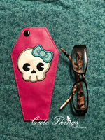 Coffin With Skull and Bow Glasses Cover