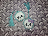 Applique Skull With and Without Bow Bookmark/Ornament