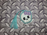 Applique Skull With Bow Bookmark/Ornament