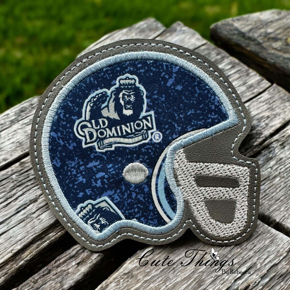 Helmet applique coaster cute things by rebecca embroidery