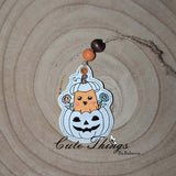 Ghost In A Pumpkin Bookmark/Ornament