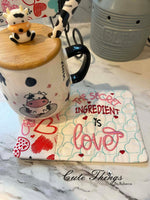 The Secret Ingredient is Love Mug Rug