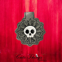 Skull Head Flower Magnet Bookmark