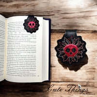 Skull Head Flower Magnet Bookmark