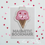 Applique Ice Cream Cone Magnet Bookmark
