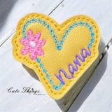 Nana Heart With Flower ITH