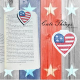 Stars and Stripes Heart Magnet Bookmark