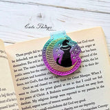 Black Cat on the moon Magnet Bookmark