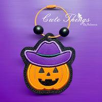 Cowboy Pumpkin Applique  Bookmark/Ornament