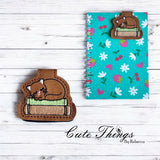 Cat Sleeping on Books Magnet Book Mark