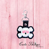 Skull With Cross Bones and Glasses Applique ITH