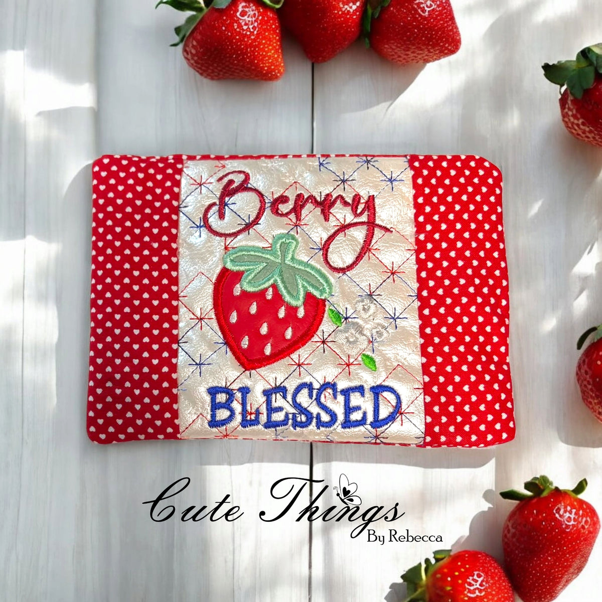 Berry Blessed Applique Mug Rug – Cute Things By Rebecca Embroidery