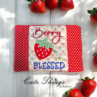 Berry Blessed Applique Mug Rug