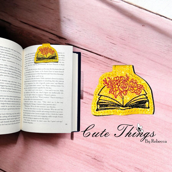 Book With Flowers Magnet Bookmark