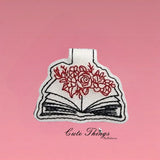 Book With Flowers Magnet Bookmark