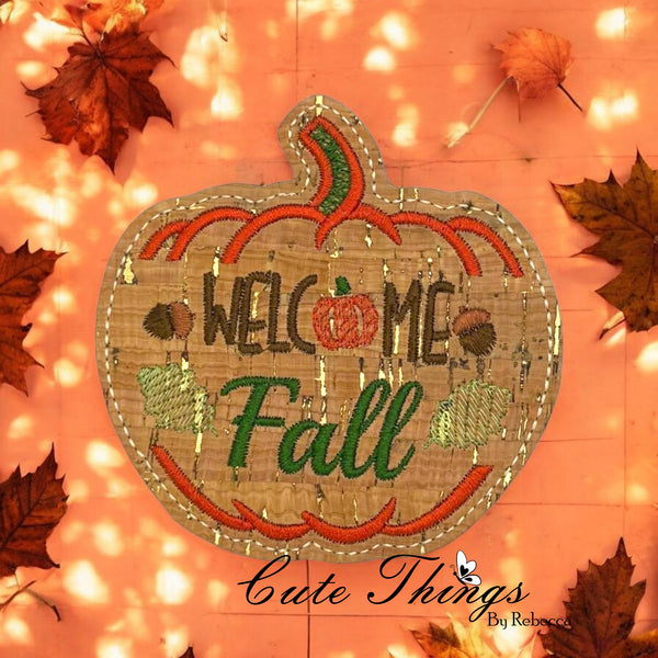 Welcome Fall Pumpkin Coaster ITH