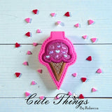 Applique Ice Cream Cone Magnet Bookmark
