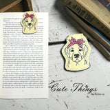 Dog with or Without Bow Magnet Bookmark