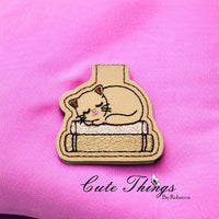 Cat Sleeping on Books Magnet Book Mark