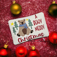 A Beary Merry Christmas  Mug Rug, Snack Mat