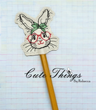 Bunny with Glasses Pencil Topper