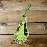 Gone Fishing Hook Bookmark/Ornament