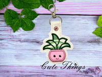 Cute Plant Applique Pot Snap Tab