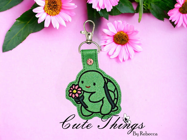 Cute Turtle with Flower Snap Tab