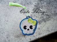 Applique Skull With Bow Bookmark/Ornament