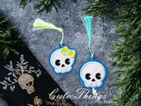 Applique Skull With and Without Bow Bookmark/Ornament