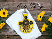 Sunflower With Cowboy Hat Snap Tab