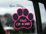 Paws on Board Raw Applique Car Sign