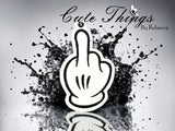 Gloved Middle Finger Car Sign
