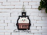 I Fits Cat Applique Snap Tab