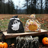 Applique Ghost and Pumpkin Treat Bags