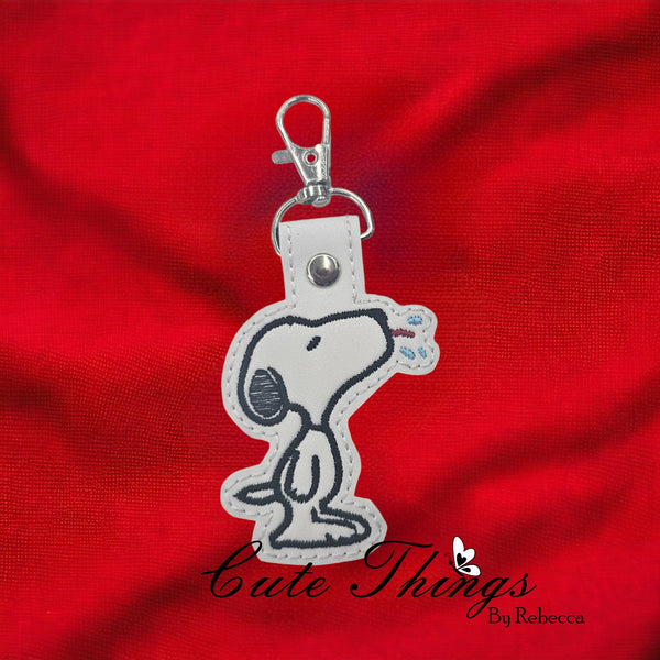 Snoopy Sticking Tongue Out Snap Tab